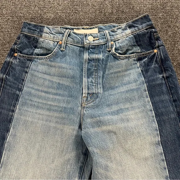 MOTHER The Tux Sidestepper Sneak Fray Double Stacked Jeans Size 28 Made In USA - Picture 2 of 10
